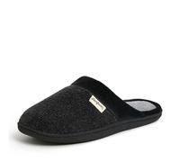 Dearfoams Women's Samantha Knit Closed Toe Scuff Slipper, Black, 6/7 UK