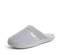 Dearfoams Women's Samantha Knit Closed Toe Scuff Slipper, Sleet, 8/9 UK