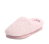 Dearfoams Women's Slippers Memory Foam Fuzzy Fiona Clog House Shoes, Pale Mauve, 9/10 UK