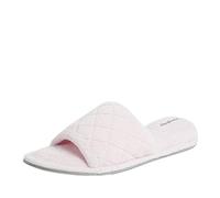 Dearfoams Women's Summer Memory Foam Indoor House Slide Slipper, Fresh Pink Terry, 9/10 UK