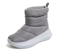 Dearfoams Women's Texoma Regrind Slip-in Boot-Comfortable, Puffy Nylon, Fleece Lining, Energy Return Mid Calf, Medium Grey, 5 UK