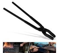 Deargooday Beginner Blacksmith Starter Assembled Bladesmith Knife Making Tongs Anvil Vise Forge Wolf Jaw Tongs - 15 IN