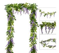 DearHouse -4 Pack 2M Artificial Wisteria Garland Silk Hanging Garland for Garden Home Garden Ceremony Wedding Arch Floral Decoration