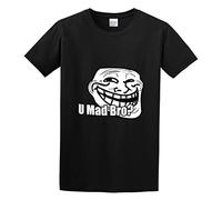 DearIrean You Mad Bro Unisex 100% Cotton Short-Sleeve T-Shirts Black S