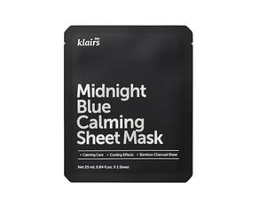 DearKlairs Midnight Blue Calming Sheet Mask 1 Sheet, Soothing Irritated, heated Skin, For troubled and sensitive skin, Korean Beauty
