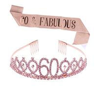 DEARMAMY 1 Set 2pcs Crown Ceremonial Belt Women Birthday Etiquette Belt Stash Tiaras Silver and Plated Decoration Party for Queen Crowns Gothic Its Sash Golden Cloth