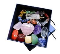 DEARMAMY 1 Set Chakra Crystal Pendant Set Decorative Stones for Meditation and Therapy Boxed Crystals for Stress Relief and Empowerment