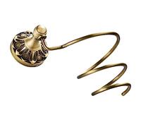 DEARMAMY 1 Set Wall Mounted Hair Dryer Shelf Copper Hair Tool Organizer with Spiral Bracket Easy to Install for Bathroom Vanity Storage
