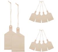 DEARMAMY 10 Pcs Wooden Tags Unfinished Hanging Tags Beige Wood with Smooth Surface Simple Delicate Design for Christmas Tree Decor DIY Painting Xmas Crafting