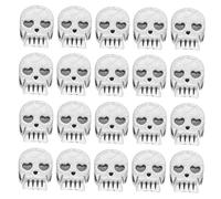 DEARMAMY 100pcs Halloween Spacer Beads Bracelet Supplies Halloween Loose Beads Jewelry Findings for DIY Jewelry Gothic Skull Head Bracelet Making Hallowen Silver