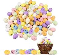 DEARMAMY 100pcs Mini Easter Eggs, Foam Bird Eggs Speckled Pastel Eggs Easter Eggs Bulks Artificial Eggs Crafts DIY Ornaments for Easter Party Decorations Photo Props