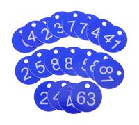 DEARMAMY 100Pcs Plastic Number Tags with Round Hole Blue and White 1-100 Id Hanging Labels for Office and Classroom Organization Key Coding