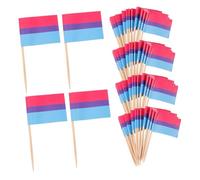 DEARMAMY 100pcs Rainbow Flag Dessert Sticks Decorative Fruit Toothpicks for Party Cake Tasting Picks LGBT Pride Celebration Accessories