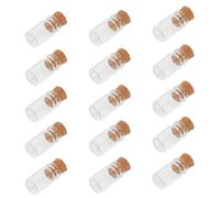 DEARMAMY 100pcs Small Glass Vials Cork Stoppers 1ml Mini Glass Bottles Tiny Spell Jars for DIY Wedding Decoration Christmas Wishing and Home Storage