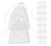 DEARMAMY 100pcs White Organza Drawstring Bags Small Jewelry Pouches Mesh Favor Bags for Wedding Birthday Party Favors Elegant Sheer Sachets