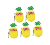 DEARMAMY 10pcs Cute Keychain Cartoon Fruit Keychain Plastic Pineapple Shape Decorative Key Pendant for Bag Car Charm Accessory Yellow