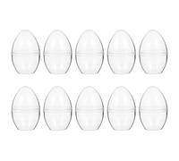 DEARMAMY 10Pcs Easter Fillable Eggs : 3.14Inches(8cm) Clear Easter Eggs - Flat Bottom for Treat DIY Bath Mold