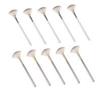 DEARMAMY 10pcs Fan Shaped Makeup Brushes Precision Highlight Powder Applicators for Estheticians Travel Soft Bristles for Effortless Blending Compact and Durable Design for Go Touch Ups