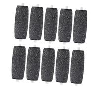 DEARMAMY 10pcs Foot Grinder Replacement Head Pedicure Accessory Roller Heads for Foot File Pads Professional Peel Pedicure Replacement Rollers Foot Grinder Accessories Dead Black Frosted