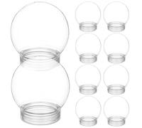 DEARMAMY 10pcs Plastic Christmas DIY Water Globes 270ml Snow Globe Craft Supplies for Xmas Decoration
