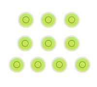 DEARMAMY 10PCS Round Acrylic Bubble Level for Calibration Green Horizontal Spirit Level High Precision Easy Use for Picture Frames Cross-Stitch Murals