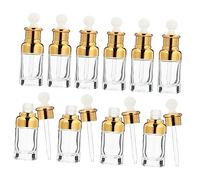 DEARMAMY 10pcs Transparent Glass Perfume Sample Vials with Leak Caps Multi Function Liquid Dropper Bottles for Essential Oils Aromatherapy Travel and Craft Use