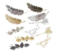 DEARMAMY 11pcs Metal Leaf Retro Bobby Pin Pearl Hair Folder Bangs Clip Side Cramp for Women Girls Hair Accessories