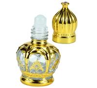 DEARMAMY 12ml Gold Roller Bottles - Premium Glass Essential Oil Bottles with Metal Rollerballs, Refillable Travel-Sized Perfume & Aromatherapy Containers (6-Pack)