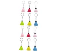 DEARMAMY 12pcs Badminton Keychain Creative Bag Pendant Decor Lightweight Shuttlecock Keyring for Sports Friends Accessories