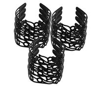 DEARMAMY 12pcs Black Wide Vintage Headbands for Women Hollow Flower Pattern Plastic Hairbands Comfortable Resin Accessories for Makeup Spa Party Looks