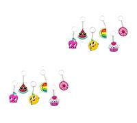 DEARMAMY 12pcs Creative Fruit Keyring Flexible Decorative Keychains for Bags Cell Phones and Car Keys Fun Soft Glue Pendant Keychain for All Occasions