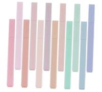 DEARMAMY 12pcs Double-ended Fluorescent Highlighter Pens Scrapbook Markers with Bright Colors for School Drawing Office and Student Highlighting Pastel Tone Design