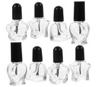 DEARMAMY 12pcs Empty Glass Nail Polish Bottle Oblique-neck Nail Art Bottle for Gels Polish Holder