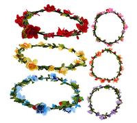 DEARMAMY 12pcs Floral Wreath Headband Bright Flower Crown for Brides Bridesmaids Wedding Parties Delicate Lightweight Hair Accessories for Special Occasions
