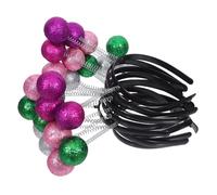 DEARMAMY 12pcs Glitter Alien Headbands Lightweight Foam Comfortable Fit Vibrant Colors Sparkling Ball Costume Hair Hoop for Halloween Party Cosplay Stage Performance