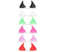 DEARMAMY 12pcs Halloween Hair Clips Devil Horn Decoration Accessories for Girls Adults Assorted for Halloween Items and Adults Devil Accessories Random Color