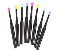 DEARMAMY 12pcs Lidded Lip Brush Reusable Lip Gloss Applicators Women Makeup Tools for Lipstick and Eye Shadows