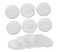 DEARMAMY 12Pcs Rounded Velvet Powder Puff Soft Skin-friendly Cosmetics Puff Tool for Loose and Pressed Powder Compact White Makeup Applicators for Daily Use and Travel