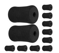 DEARMAMY 12pcs Sponge Roller Pads Replacement for Leg Curl Machines and Exercise Equipment, Black Sponge Tubes with 22mm Inner Diameter and 75mm Outer Diameter, Providing Comfort and Better