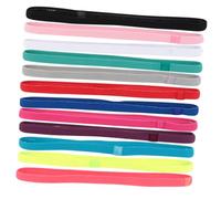 DEARMAMY 12pcs Sports Headbands Set Elastic Slip Sweatbands for Women Outdoor Running Yoga Headwear Soft Stretchy with Reinforced Stitching Fit Fluorescent Red Green Pink Blue Purple Black