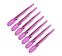 DEARMAMY 12pcs Stainless Steel Hairdressing Clamps Rosy Duckbill Hair Clips for Salon Styling Hair Fixing and Dyeing Durable Portable Sectioning Clips for Home and Travel Use