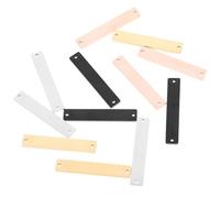 DEARMAMY 12Pcs Stainless Steel Rectangular Double-Hole Dog Name Tags for Engraving, Metal Stamping Blanks, Gold, Rose Gold, and Black Colors, DIY Pet Id Tag Pendants for