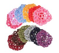 DEARMAMY 12pcs Women Hair Net Bun Covers Dance Skating Ballet Hair Accessories Braided Elastic Band Reusable Headband