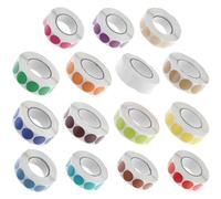 DEARMAMY 15 Pcs Self-Adhesive Dot Stickers for Food Service and School Use Writable Color Coding Labels with Strong Adhesion Easy Removable Sticky Tape for Reliable Long-Term Labeling