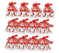 DEARMAMY 150 Pcs Christmas Treat Favor Boxes Snowman Face Xmas Goodies Boxes Multi Purpose Candy Packaging for Holiday Party Decorations and Gift Wrapping