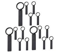 DEARMAMY 15pcs Blank Keychain Pendant Tags Engravable Smooth Stainless Steel Accessory for Personalization Fun for and Crafts