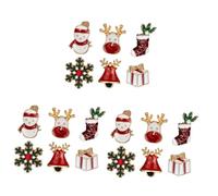 DEARMAMY 18 PCS Christmas Pattern Brooch Alloy Lapel Pins Colorful Festive Jewelry Accessories Creative Holiday Costume Decoration Women Men