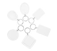 DEARMAMY 18pcs Transparent Photo Frame Key Chain Insertable Photo Frames for Friends Family