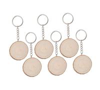 DEARMAMY 18pcs Wooden Keychain for Boys and Girls DIY Graffiti Pendant Silver Chain Durable and Lightweight for Handbags Coats and Party Favors Creative Idea