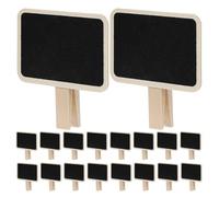 DEARMAMY 18pcs Wooden Mini Chalkboard Clips, Small Chalkboard Table Signage Labels 7.2x6.8x4.8cm for Buffet Food Display, Restaurant Menu Tags and Party Place Cards